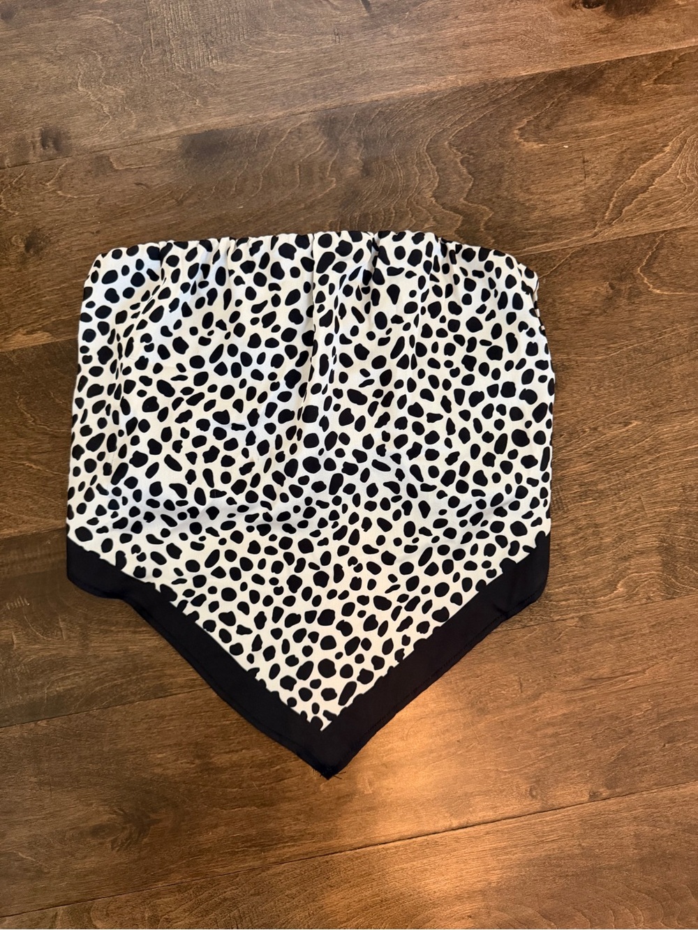 Black & White Dalmatian Print Bandana Crop Top